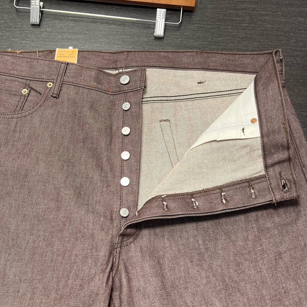 Levi’s Men’s Straight Leg 501 XX Brown Rigid Denim 100% Cotton Jeans Size: 42x32 - Picture 5 of 14